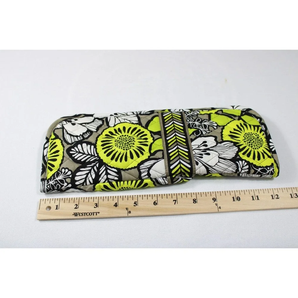 Vera Bradley Lemon Parfait Quilted Flat Iron Travel Case Eyeglass Pouch Floral